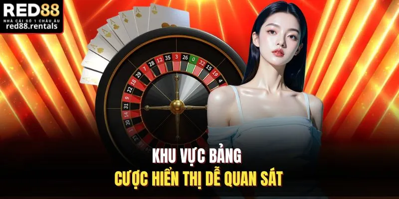 Khu vực bảng cược hiển thị dễ quan sát